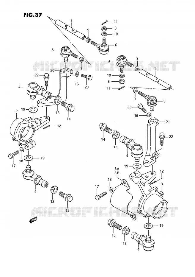 STUURINRICHTINGS - HUB Suzuki QUAD 250 KINGQUAD 1992  LT-F4WDN(E2)