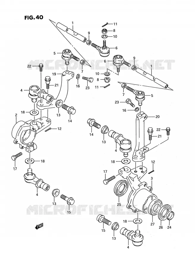 STUURINRICHTINGS - HUB Suzuki QUAD 300 KINGQUAD 1993  LT-F4WDXP(E3)