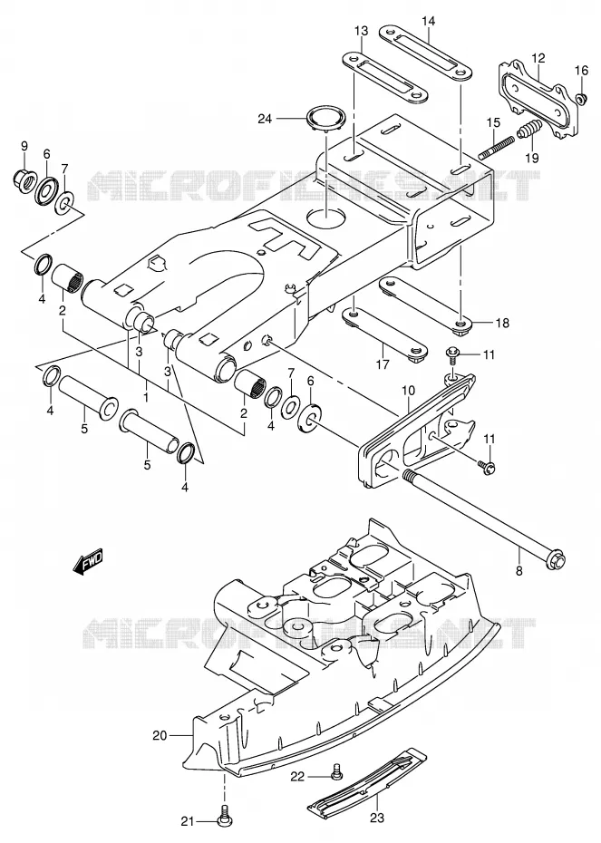 SWINGARM (MODELE K3~F.NO.32113657) Suzuki QUAD 400 QUADSPORT 2005  LT-Z400K5(E3/E28)