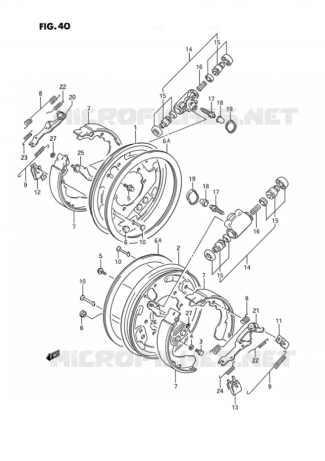 VOOR REM (MODELE H/J/K/L) Suzuki QUAD 250 KINGQUAD 1991  LT-F4WDM(E2)