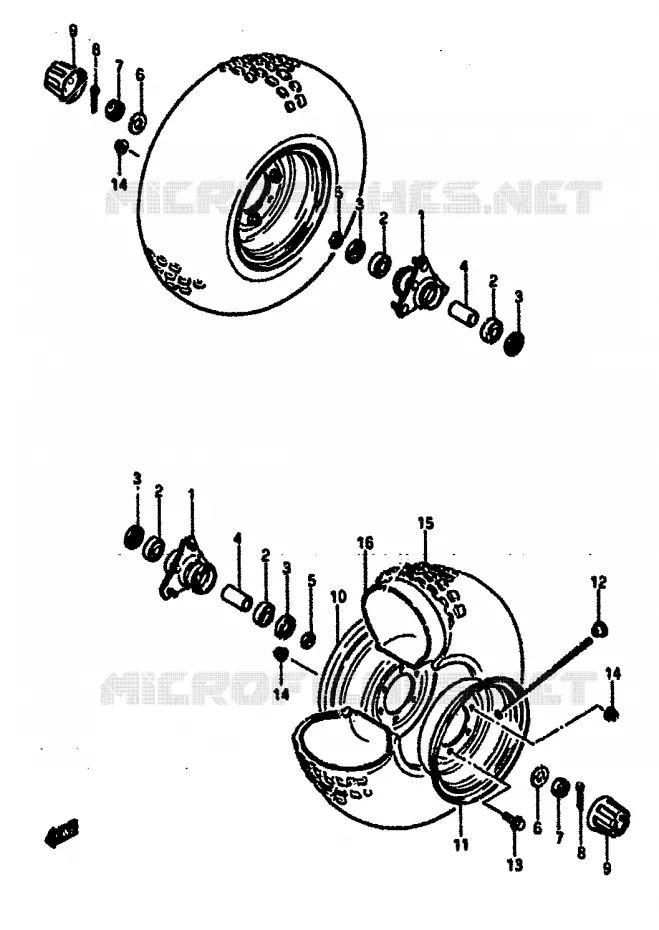 VOORWIEL Suzuki QUAD 50 MINIQUAD-SPORT 1987  LT50H(E/F/G/H/J/K)