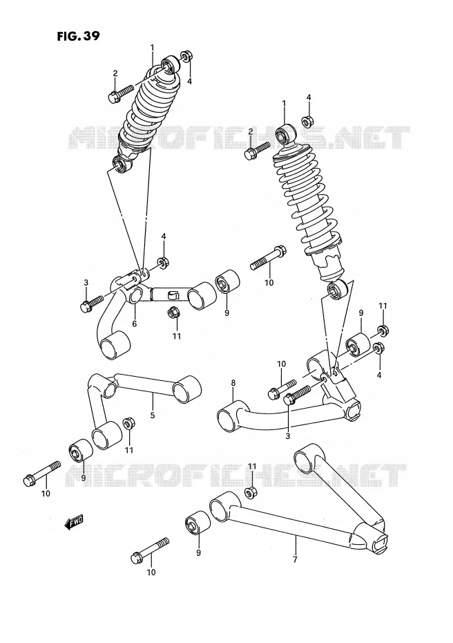 VOORWIELOPHANGING ARM Suzuki QUAD 300 KINGQUAD 1995  LT-F4WDXS(E3)