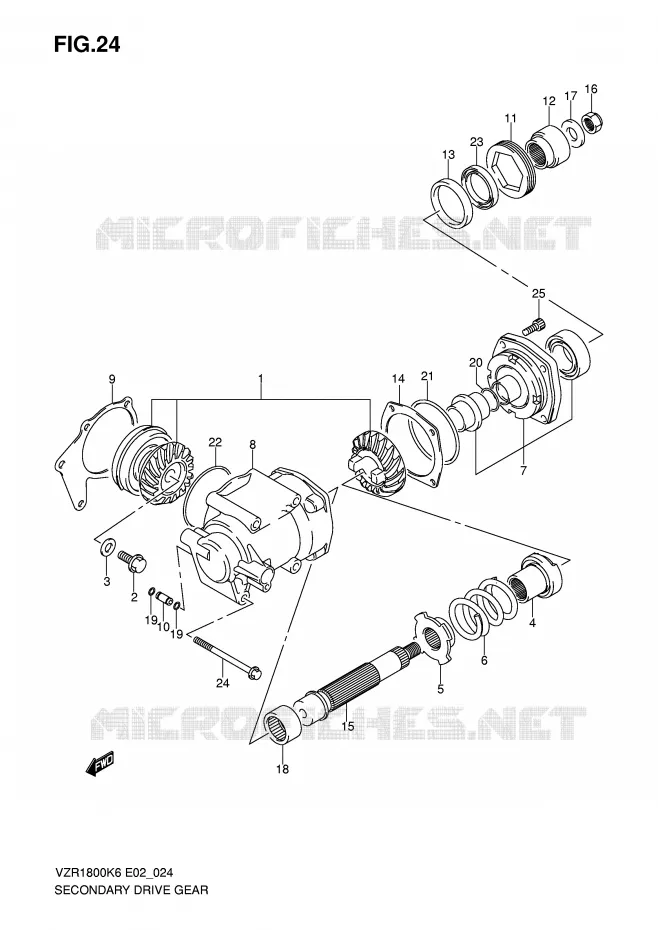 AANDRIJFAS (MODEL K6/K7) Suzuki MOTO 1800 INTRUDER 2006  VZR1800U2K6(E2)