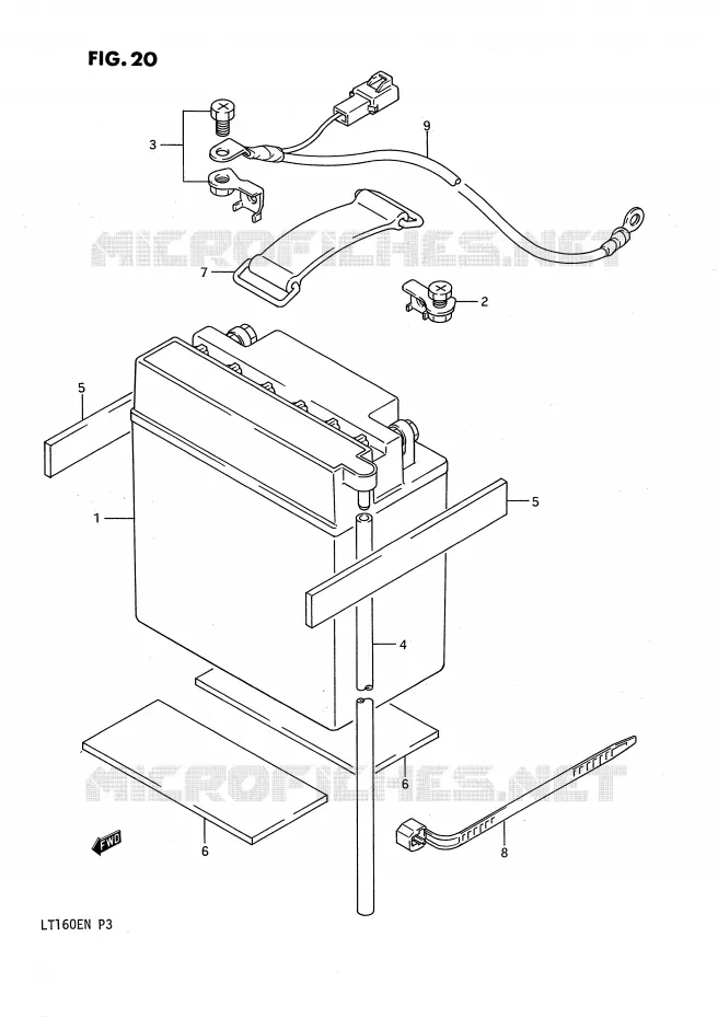 ACCU Suzuki QUAD 160 QUADRUNNER 1991  LT160EM(P3)