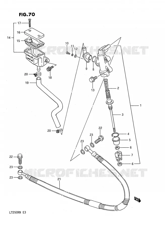 ACHTER HOOFDREMCILINDER (MODELE G) Suzuki QUAD 250 QUADRACER 1990  LT250RL(E3)