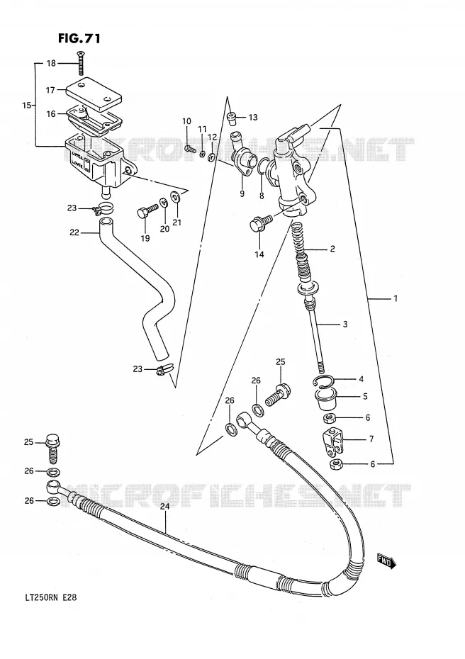 ACHTER HOOFDREMCILINDER (MODELE H/J/K/L) Suzuki QUAD 250 QUADRACER 1991  LT250RM(E28)