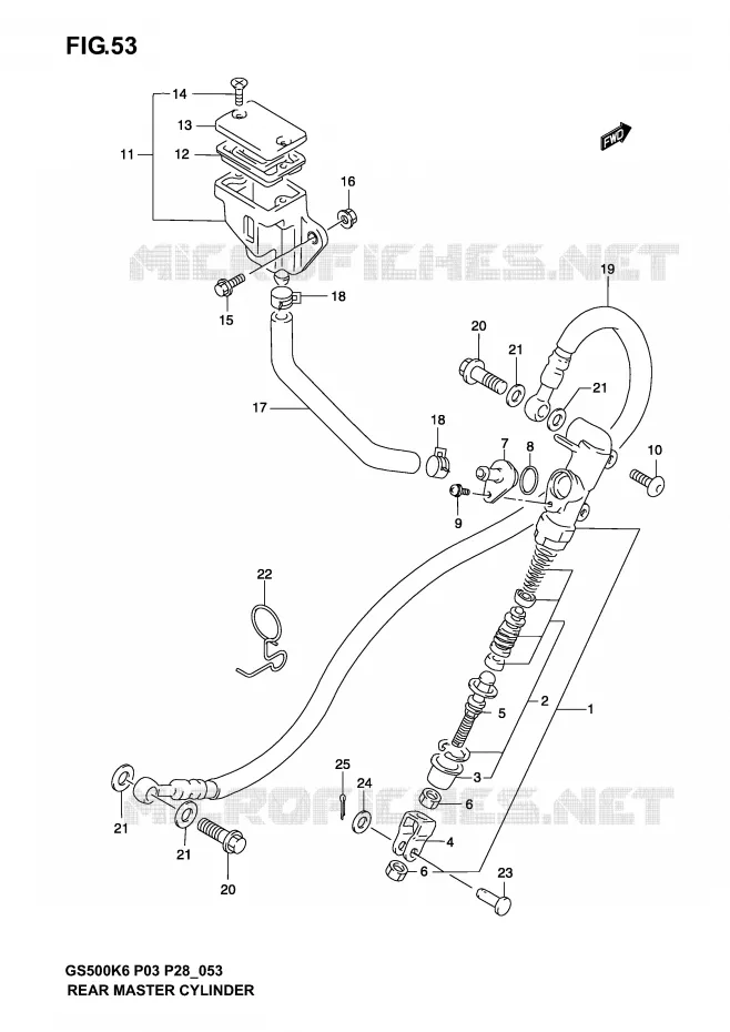 ACHTER HOOFDREMCILINDER (MODELE K3) Suzuki MOTO 500 GS-F 2006  GS500FK6(P3)