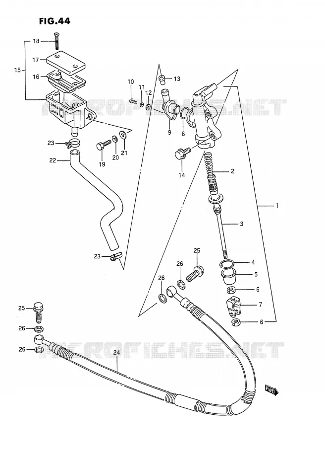 ACHTER HOOFDREMCILINDER (MODELE L) Suzuki QUAD 250 QUADRACER 1990  LT250RL(E1)