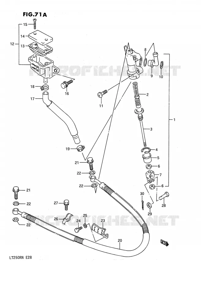 ACHTER HOOFDREMCILINDER (MODELE M/N) Suzuki QUAD 250 QUADRACER 1991  LT250RM(E28)