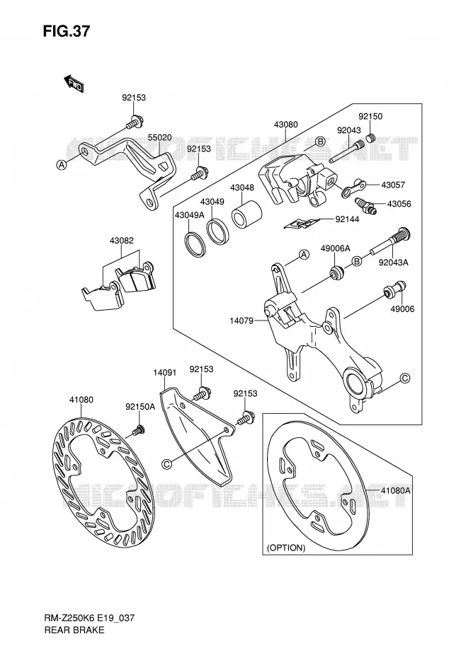 ACHTERREM Suzuki MOTO 250 RM-Z 2006  RM-Z250K6(E19)