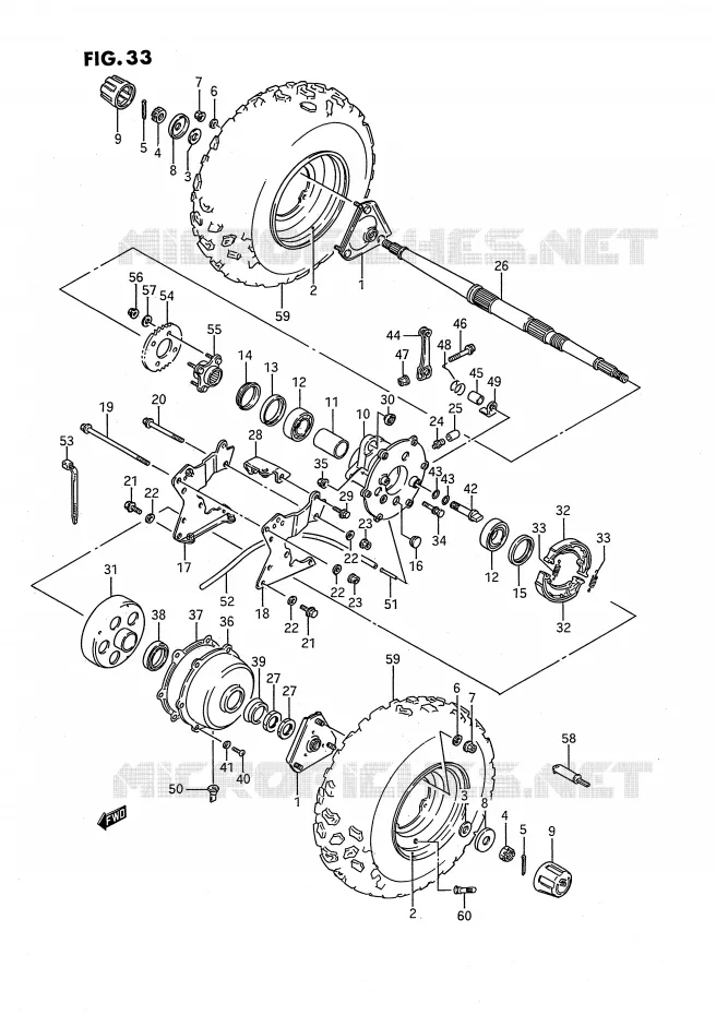 ACHTERWIEL Suzuki QUAD 80 QUADSPORT 1987  LT80H(P3)