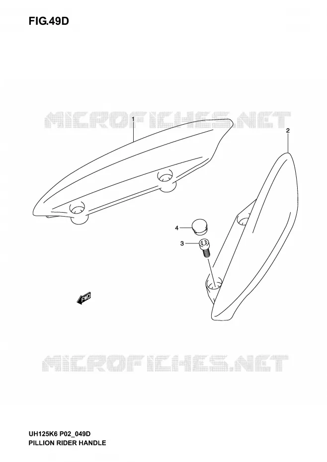 BACKREST (MODELE K6) Suzuki SCOOTER 125 BURGMAN 2002  UH125K2(P2)