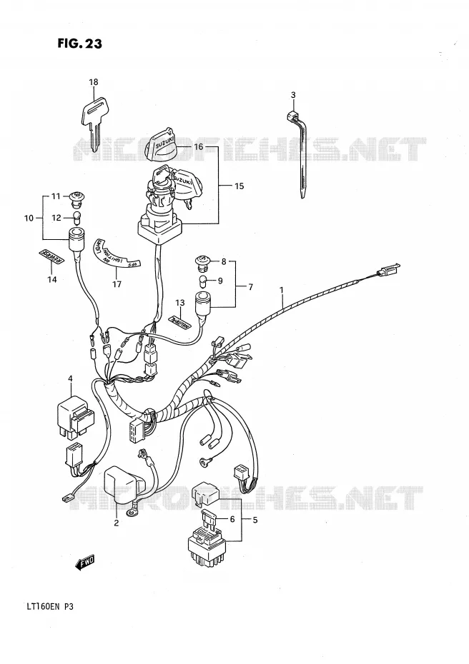 BEDRADING Suzuki QUAD 160 QUADRUNNER 1991  LT160EM(P3)