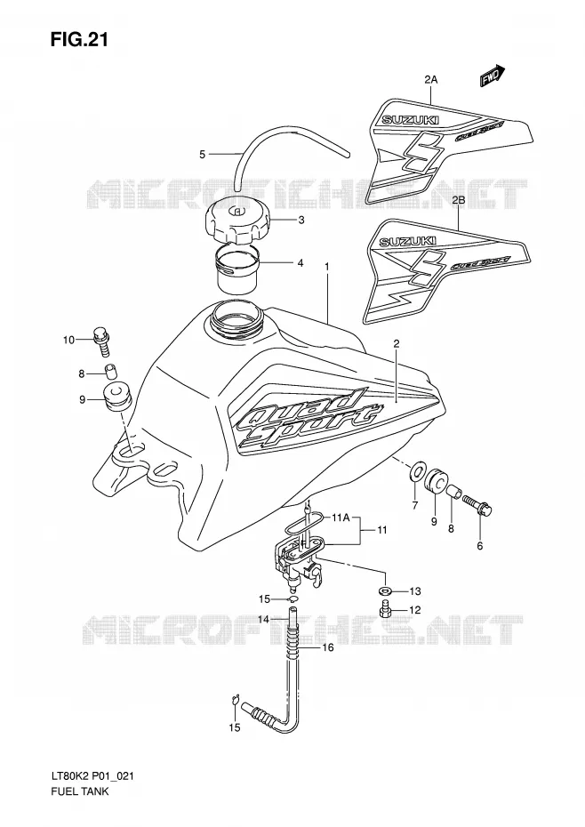 BENZINETANK (MODELE K2/K3/K4) Suzuki QUAD 80 QUADSPORT 2006  LT80K6(P1)