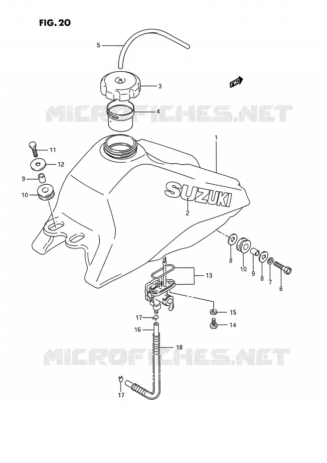 BENZINETANK Suzuki QUAD 80 QUADSPORT 1992  LT80N(P28)