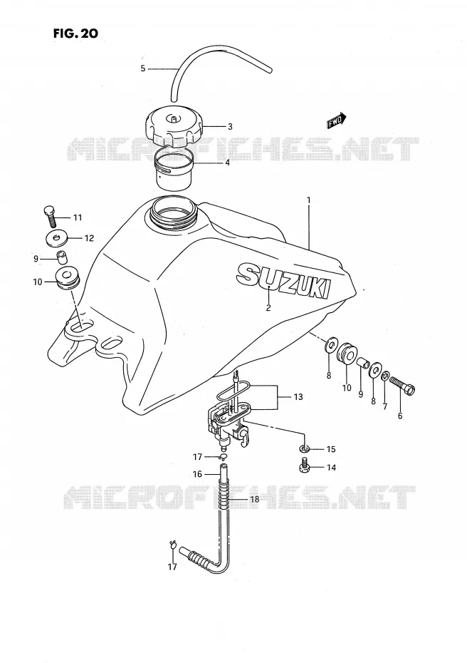 BENZINETANK Suzuki QUAD 80 QUADSPORT 1993  LT80P(P3)