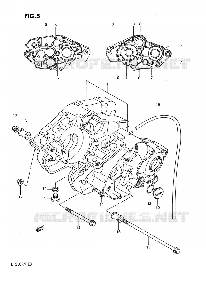 CASING (MODELE H/J/K/L/M/N) Suzuki QUAD 250 QUADRACER 1989  LT250RK(E3)