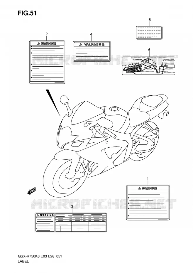 ETIKET Suzuki MOTO 750 GSX-R 2007  GSX-R750K7(E3/E28)