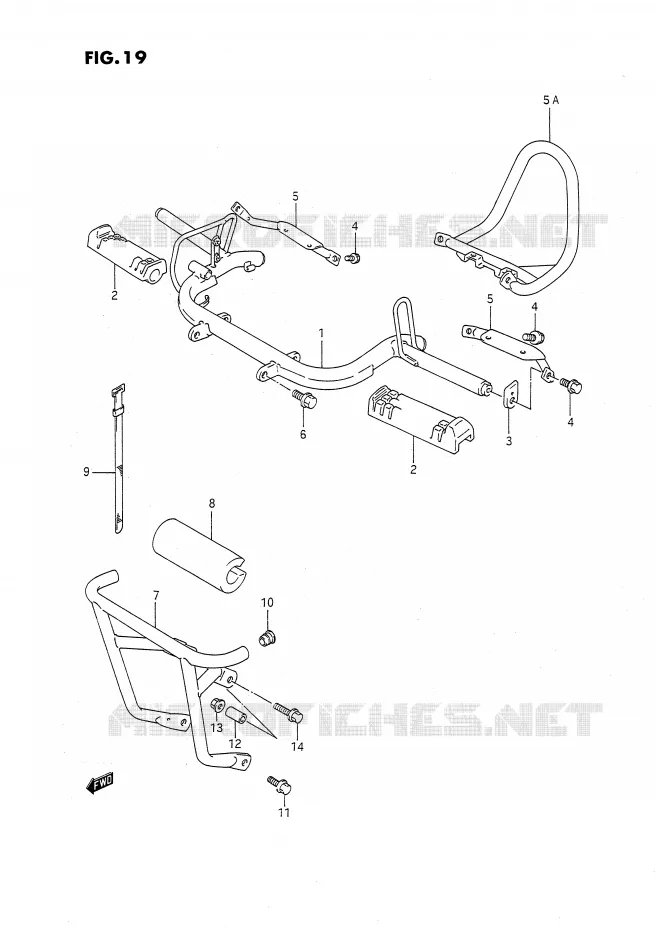 FOOTREST Suzuki QUAD 80 QUADSPORT 1990  LT80L(P28)