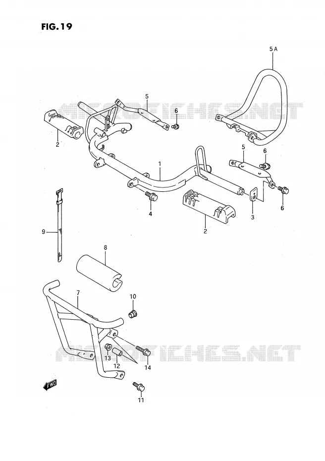 FOOTREST Suzuki QUAD 80 QUADSPORT 1995  LT80S(P3)