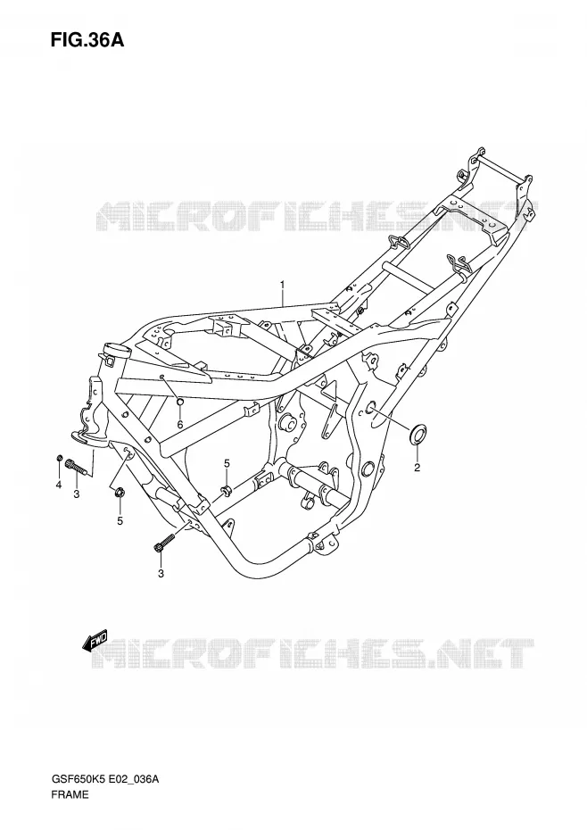 FRAME (MODELE K6) Suzuki MOTO 650 BANDIT 2006  GSF650SAK6(E2)