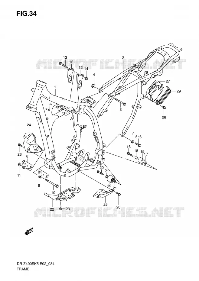 FRAME Suzuki MOTO 400 DR-Z 2009  DR-Z400SK9(E2)