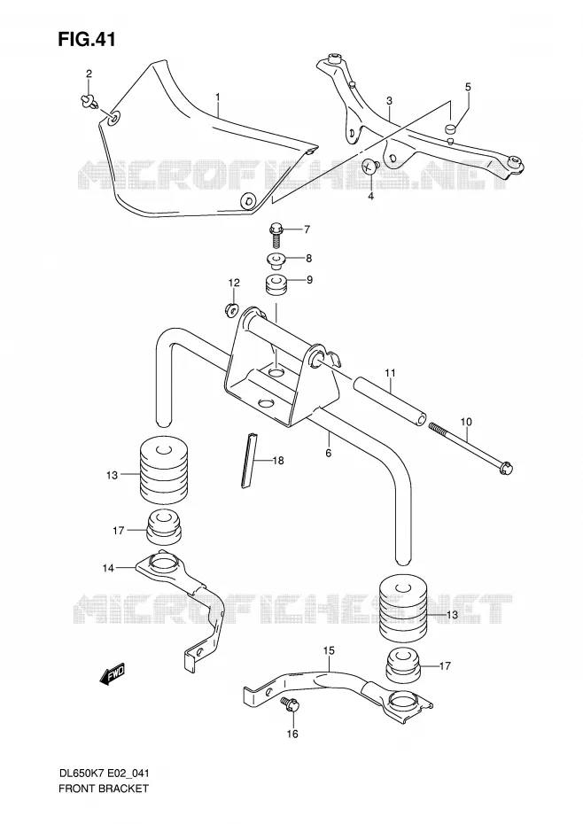 FRONT BRACKETS Suzuki MOTO 650 V-STROM 2008  DL650K8(E2)
