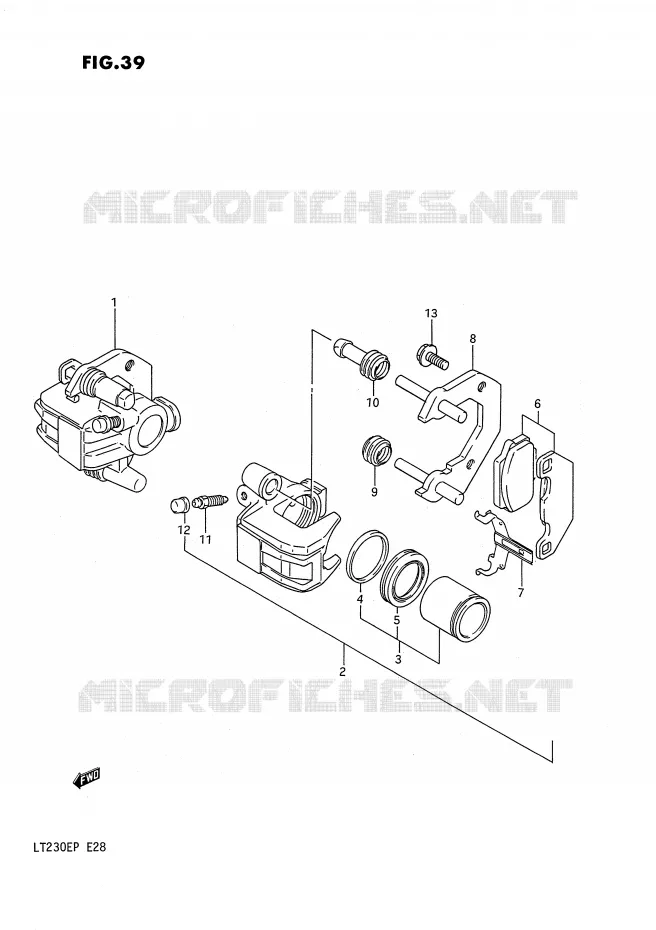 FRONT CALIPER Suzuki QUAD 230 QUADSPORT 1989  LT230EK(E28)