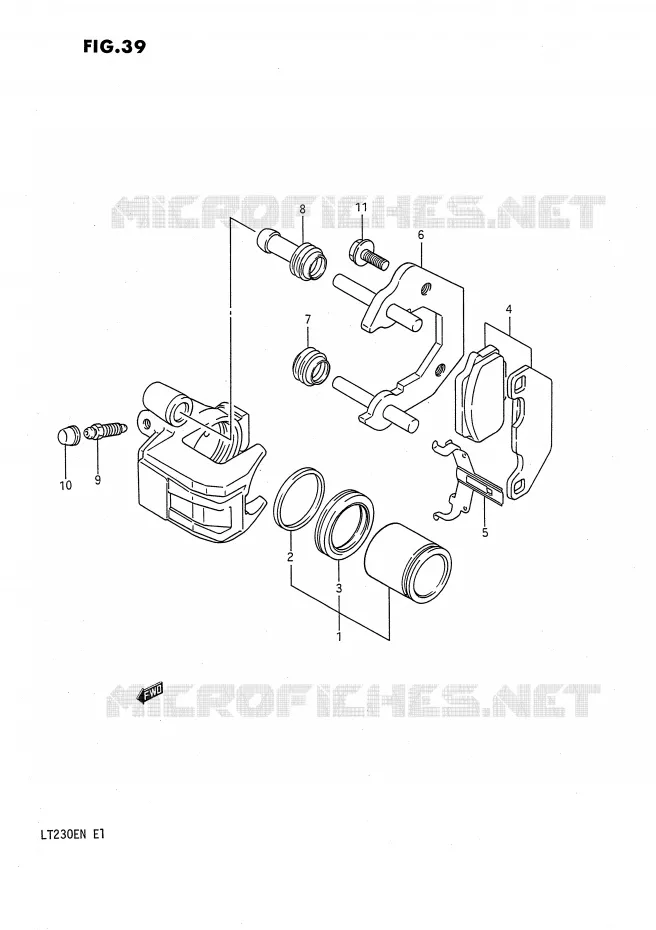 FRONT CALIPER Suzuki QUAD 230 QUADSPORT 1991  LT230EM(E1)