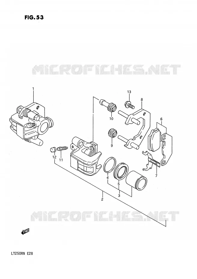FRONT CALIPER Suzuki QUAD 250 QUADRACER 1985  LT250RF(E28)