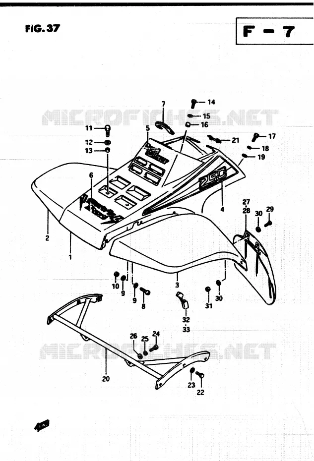 FRONT FENDER (MODELE F2) Suzuki QUAD 250 QUADRUNNER 1985  LT250EF(F/2/G)