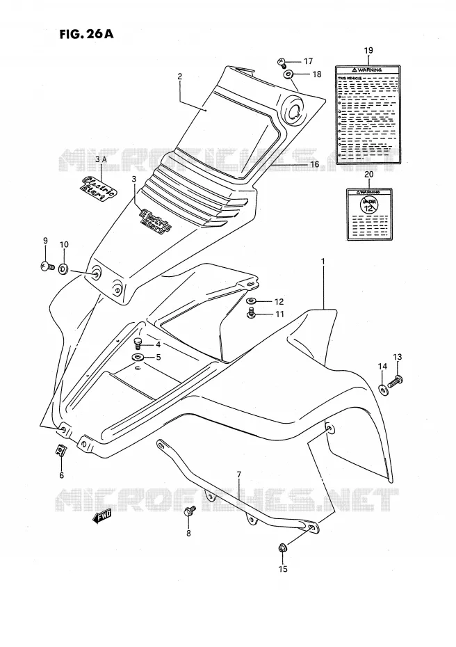 FRONT FENDER (MODELE J/K/L) Suzuki QUAD 80 QUADSPORT 1991  LT80M(P28)
