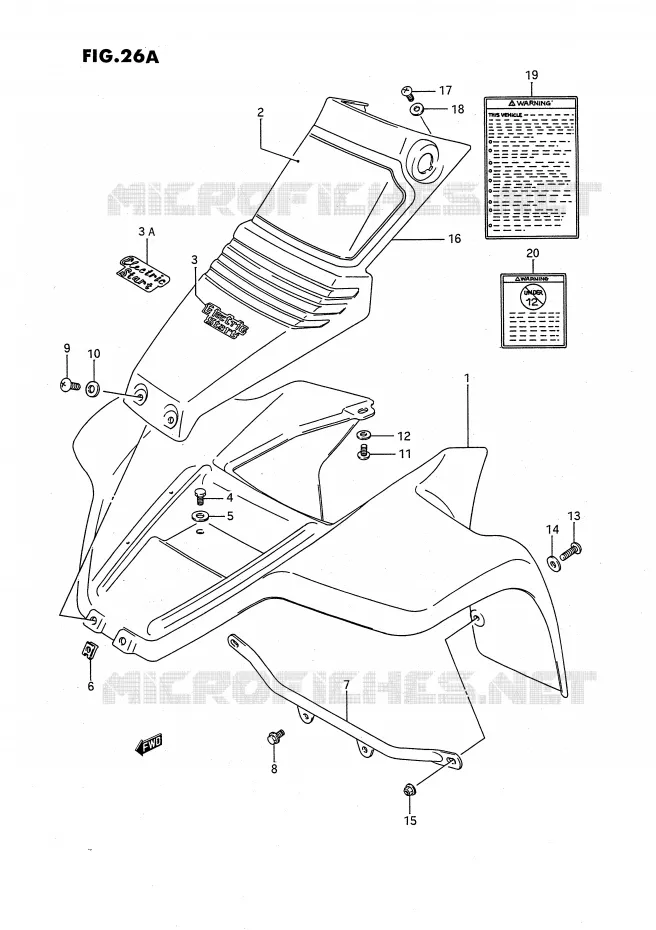 FRONT FENDER (MODELE J/K/L) Suzuki QUAD 80 QUADSPORT 1994  LT80R(P3)