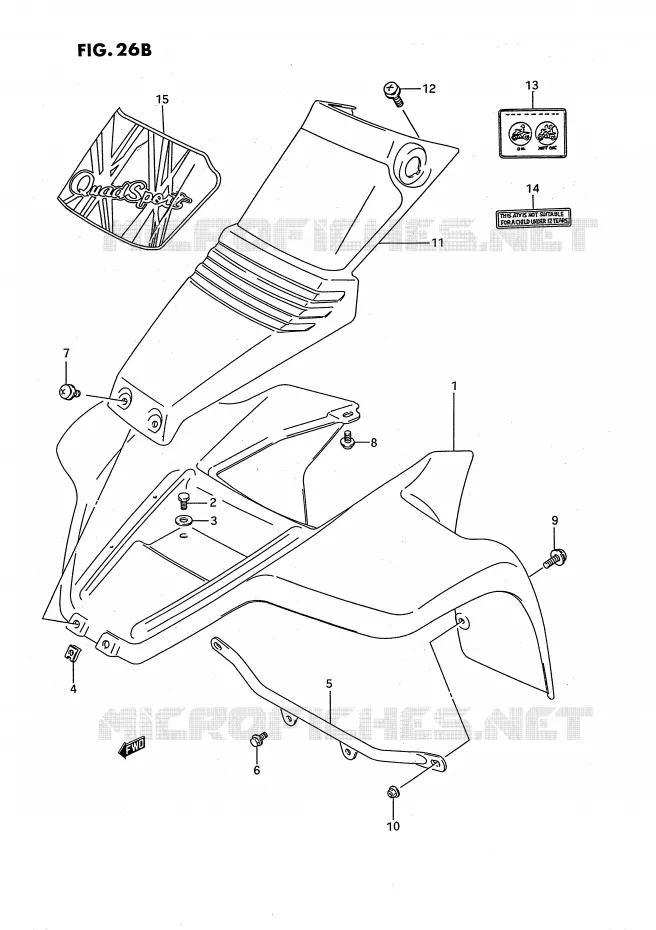 FRONT FENDER (MODELE S) Suzuki QUAD 80 QUADSPORT 1993  LT80P(P1)