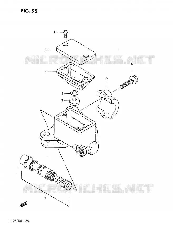 FRONT HOOFDREMCILINDER (MODELE F/G/H/J/K/L) Suzuki QUAD 250 QUADRACER 1986  LT250RG(E28)