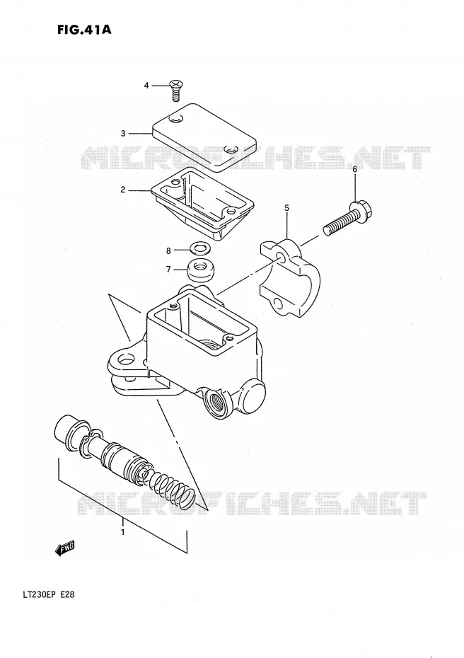 FRONT HOOFDREMCILINDER (MODELE M/N/P) Suzuki QUAD 230 QUADSPORT 1987  LT230EH(E28)
