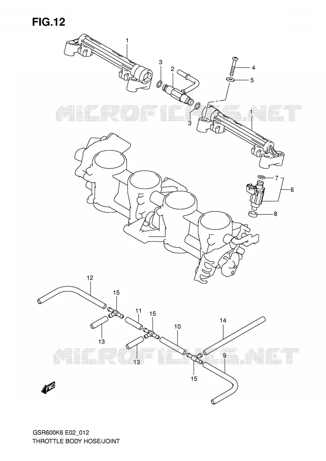 GASKLEPHUIS SLANG / JOINT Suzuki MOTO 600 GSR 2009  GSR600K9(E2)