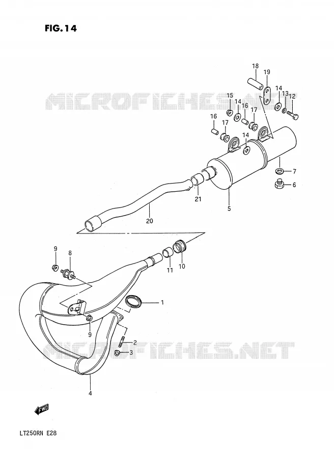 GELUIDDEMPER (MODELE F/G) Suzuki QUAD 250 QUADRACER 1986  LT250RG(E28)