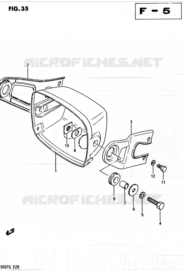 HEADLIGHT BOWL Suzuki QUAD 250 QUADRUNNER 1985  LT250EFF(F/2/G)