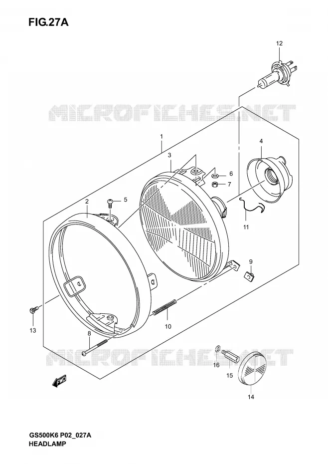 KOPLAMP (GS500K4/K5/K6 P24) Suzuki MOTO 500 GS-F 2005  GS500FUK5(P19)