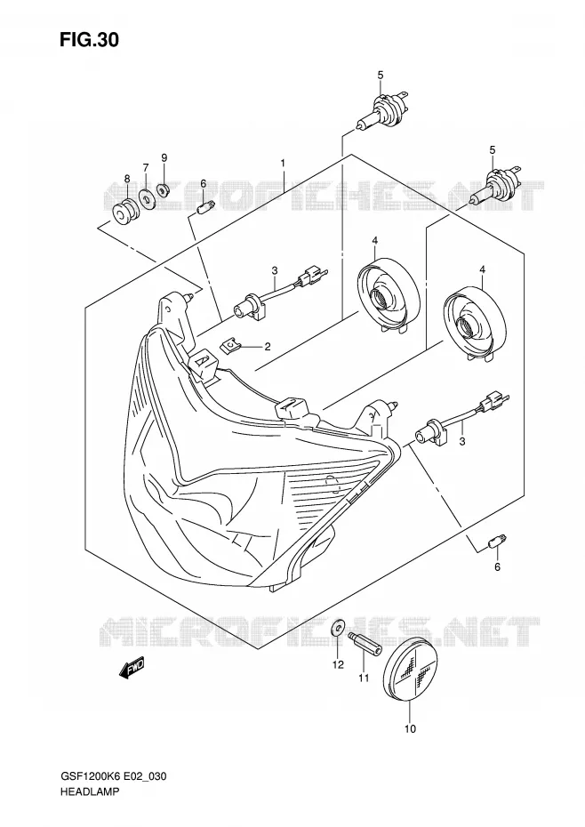 KOPLAMP (GSF1200SK6/SAK6) Suzuki MOTO 1200 BANDIT-S 2006  GSF1200SAK6(E2)