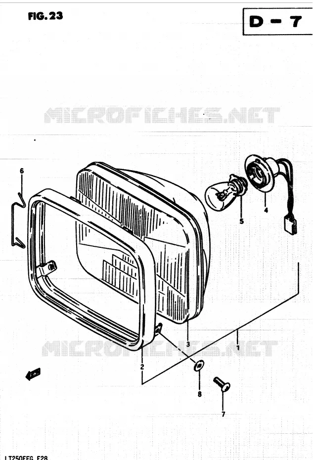 KOPLAMP Suzuki QUAD 250 QUADRUNNER 1986  LT250EFG(F/2/G)