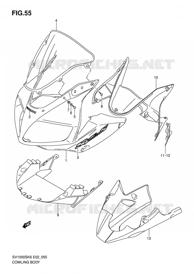 KUIP (SV1000S/S1/S2 K6) Suzuki MOTO 1000 SV 2007  SV1000SK7(E2)