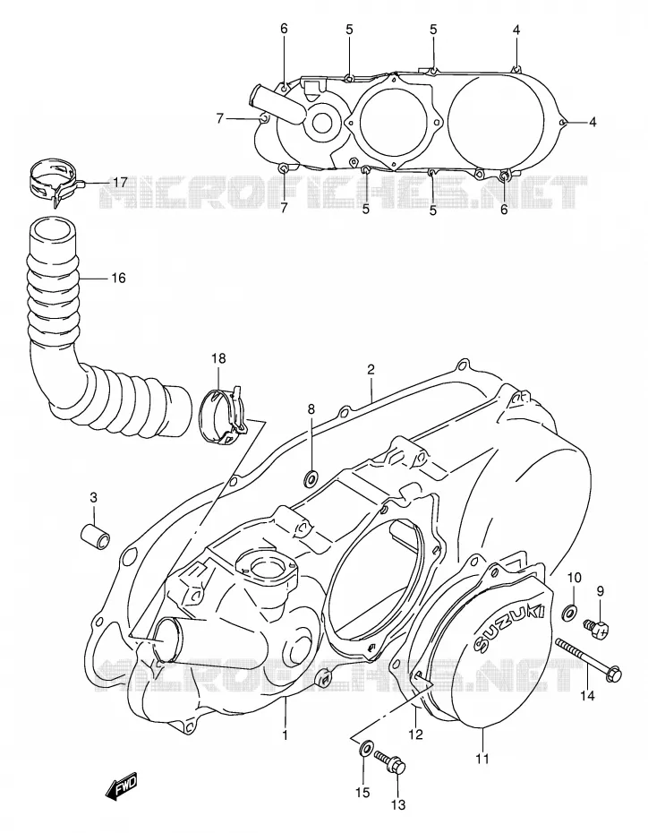 LEFT CARTERDEKSEL Suzuki QUAD 80 QUADSPORT 2000  LT80Y(P3/P28)