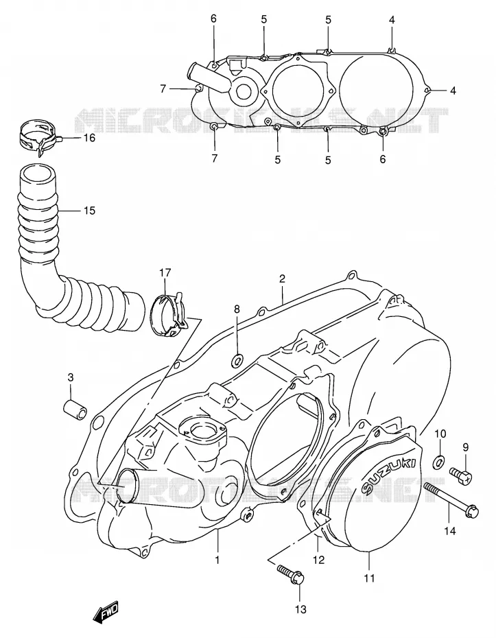 LEFT CARTERDEKSEL Suzuki QUAD 80 QUADSPORT 2004  LT80K4(P3/P28)