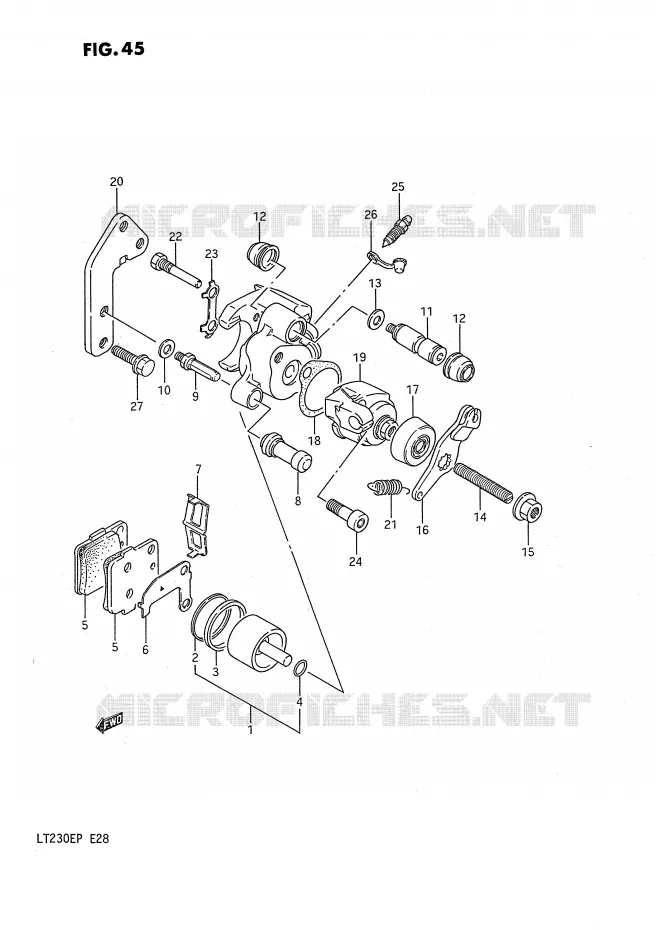 REAR CALIPER Suzuki QUAD 230 QUADSPORT 1993  LT230EP(E28)