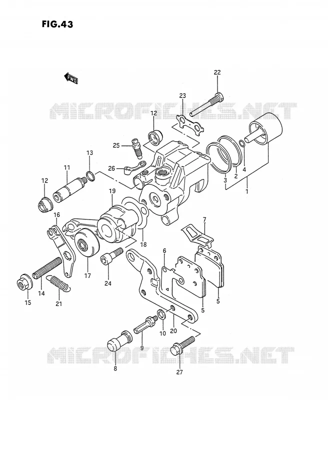 REAR CALIPER Suzuki QUAD 250 QUADRACER 1990  LT250RL(E1)