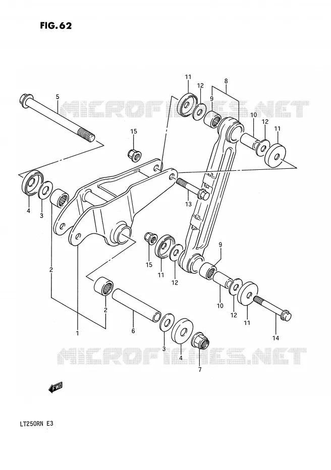 SCHOKBREKER AANEENSCHAKELING (MODELE H/J/K/L) Suzuki QUAD 250 QUADRACER 1990  LT250RL(E3)