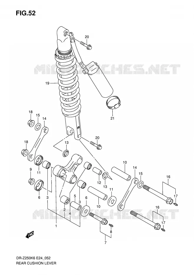 SCHOKBREKER AANEENSCHAKELING Suzuki MOTO 400 DR-Z 2009  DR-Z250K9(E24)