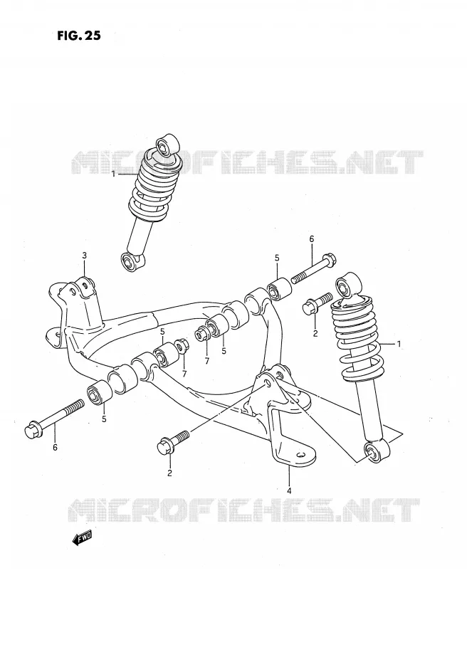 SCHOKDEMPER - VORKBEEN Suzuki QUAD 80 QUADSPORT 1991  LT80M(P28)